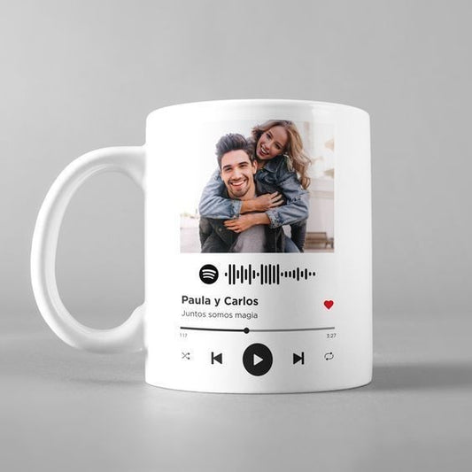 Custom Spotify Song Mug – With Photo & Scannable Spotify Code